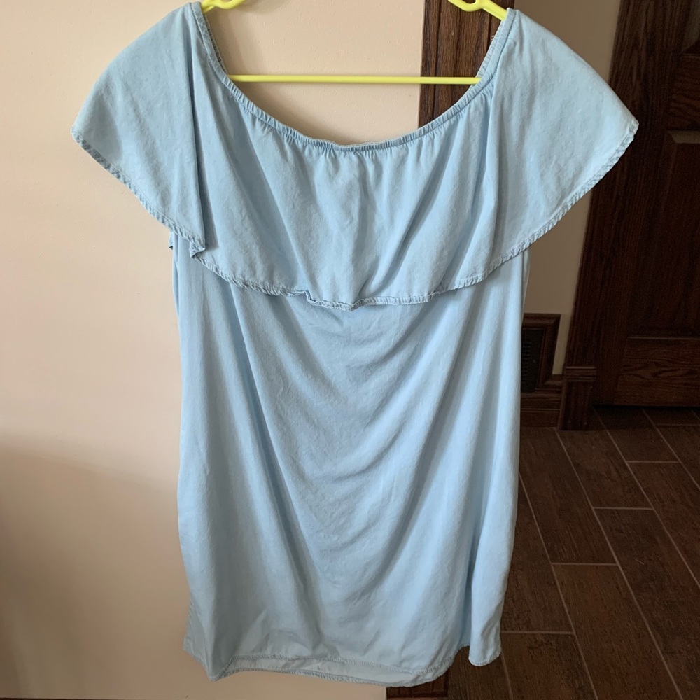 Altar’d state off the shoulder jean dress